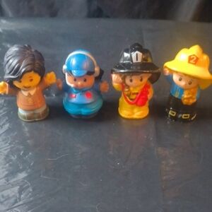 Little People Collection 4 Total Fireman Firelady Air Controller and Woman
